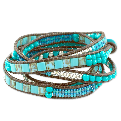 Soothing Teal Wrap Bracelet Crafted by Artisan Group