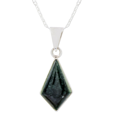 Diamond Shaped Jade Pendant Necklace from Guatemala