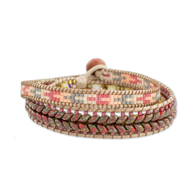 Handcrafted Glass Beaded Wrap Bracelet from Guatemala