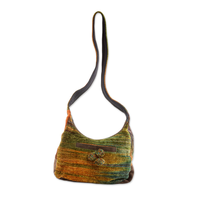 Hand Dyed and Loomed Hobo Style Handbag in Autumn Colors