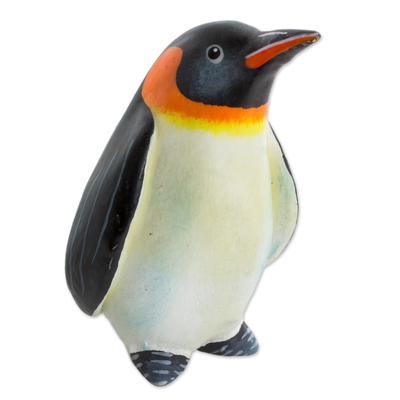 Hand Sculpted and Painted Ceramic King Penguin Figurine
