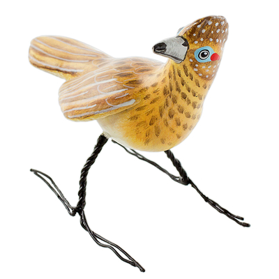 Guatemalan Artisan Crafted Roadrunner Ceramic Bird Figurine
