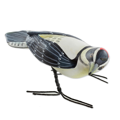 Hand Sculpted Ceramic Lesser Spotted Woodpecker Figurine