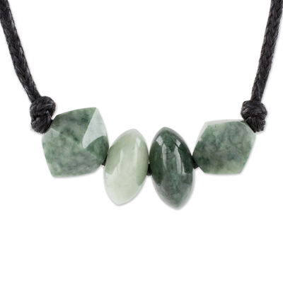 Handcrafted Jade Beaded Pendant Necklace from Guatemala