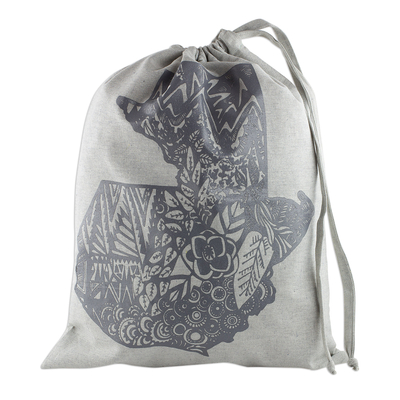 100% Cotton Tote Bag with Design in the Shape of Guatemala