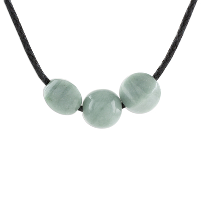 Adjustable Apple Green Jade Pendant Necklace from Guatemala