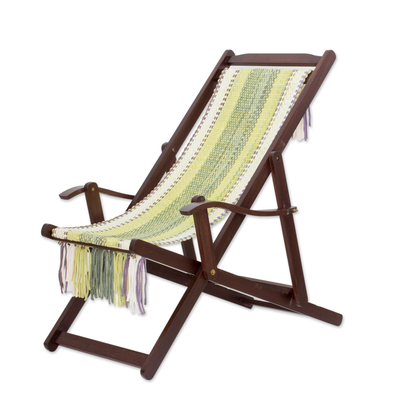 Adjustable Wood Frame Recycled Cotton Blend Hammock Chair