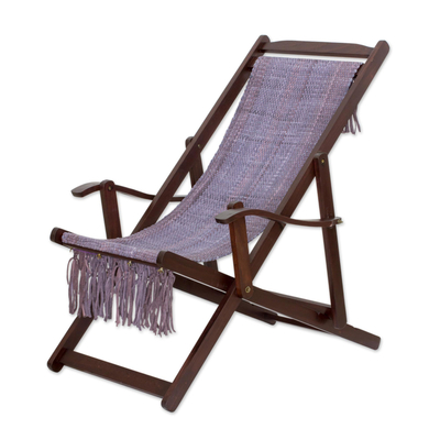 Adjustable Frame Purple Recycled Cotton Blend Hammock Chair