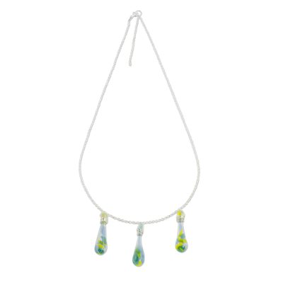Colorful Glass Pendant Necklace from Costa Rica