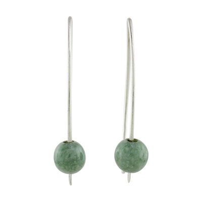 Light Green Jade Drop Earrings from Guatemala