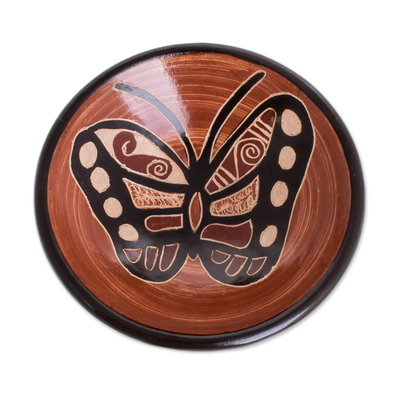 Butterfly Ceramic Mini Decorative Bowl from Costa Rica