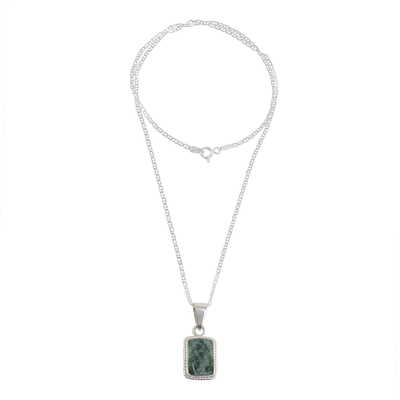 Faceted Jade Pendant Necklace from Guatemala