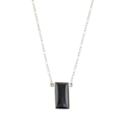 Black Jade Reversible Pendant Necklace from Guatemala
