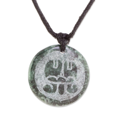 Jade Necklace of Mayan Figure Aq