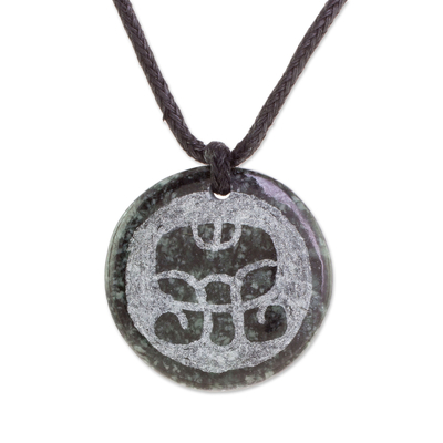 Jade Pendant Necklace of Mayan Figure K
