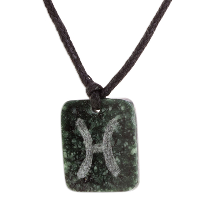 Jade Zodiac Pisces Pendant Necklace from Guatemala