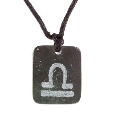 Jade Zodiac Libra Pendant Necklace from Guatemala