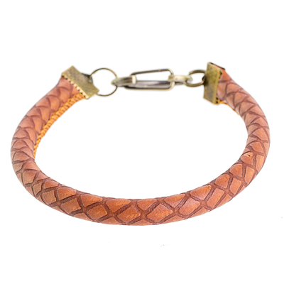 Handmade Faux Leather Wristband Bracelet from Guatemala