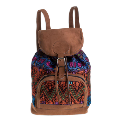 Handwoven Multicolored Cotton Backpack from Guatemala