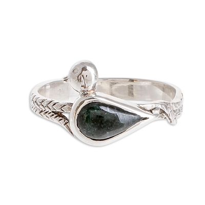 Bird-Themed Jade Cocktail Ring from Guatemala