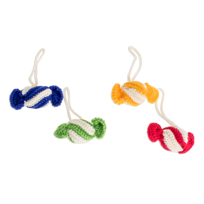 Assorted Hand-Crocheted Ornaments from Guatemala (Set of 4)