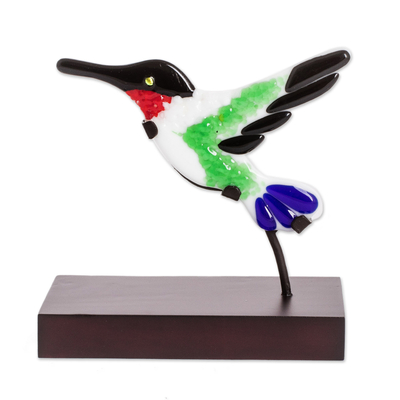 Art Glass Hummingbird Sculpture from El Salvador