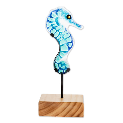 Art Glass Seahorse Sculpture from El Salvador