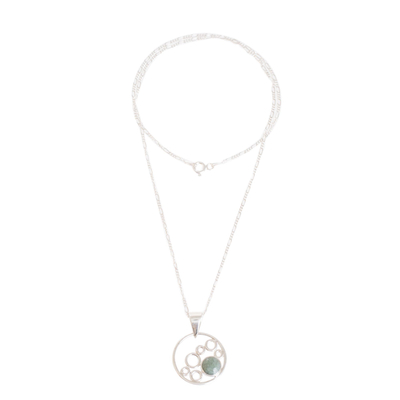 Circle Motif Jade Pendant Necklace from Guatemala