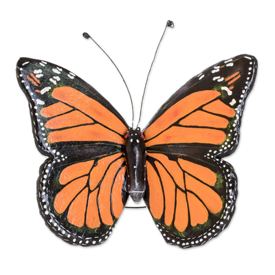 Handcrafted Ceramic Monarch Butterfly Sculpture