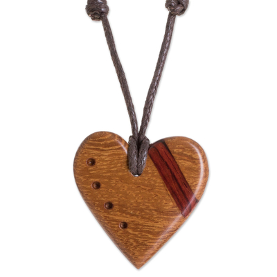 Madrecacao and Estoraque Heart Necklace from Costa Rica