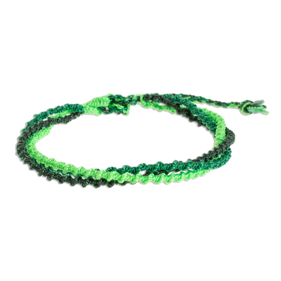 Green Braided Strand Bracelet from Guatemala