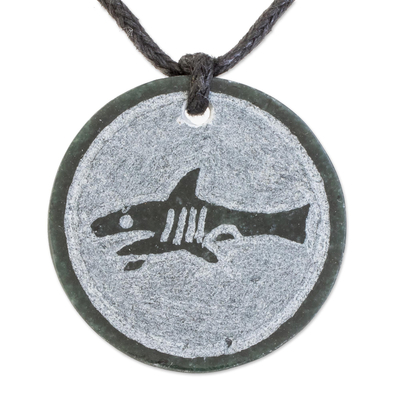 Jade Shark Pendant Necklace from Guatemala