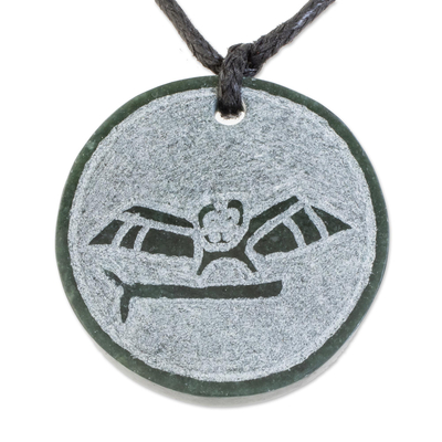 Jade Owl Pendant Necklace from Guatemala