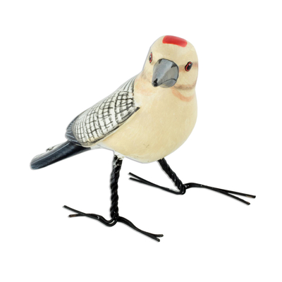 Guatemala Handcrafted Ceramic Gila Woodpecker Figurine