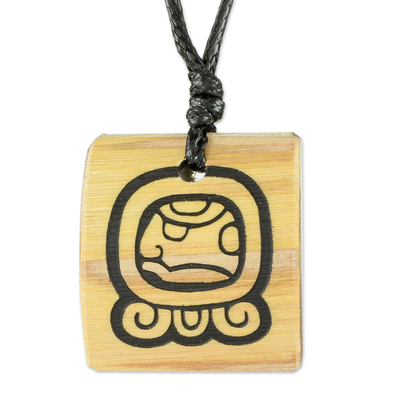 Bamboo Pendant Necklace with the Bird Glyph
