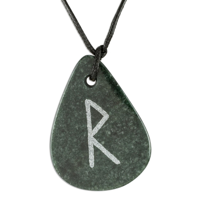 Jade Rune Pendant Necklace for Men and Women