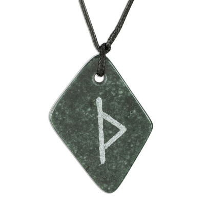 Unique Green Jade Rune Necklace from Guatemala