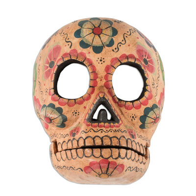 Handcrafted Day of the Dead Floral Skeleton Mask