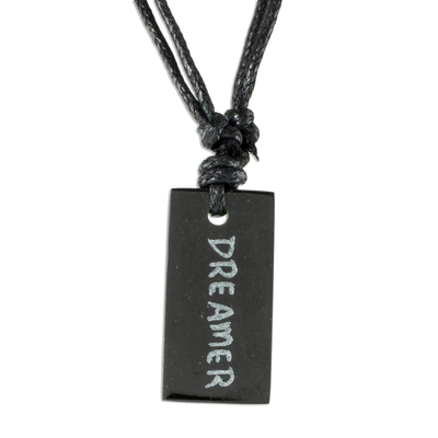 Black Jade Unisex Pendant Necklace