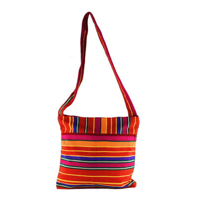 Colorful Striped Cotton Shoulder Bag