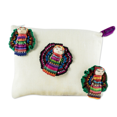 Artisan Crafted Worry Doll Cosmetic Bag