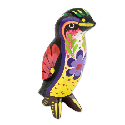 Multicolored Hand Painted Penguin Figurine