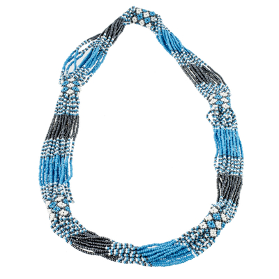 Multicolored Beaded Long Torsade Necklace