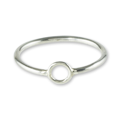 Circle Design Sterling Silver Band Ring