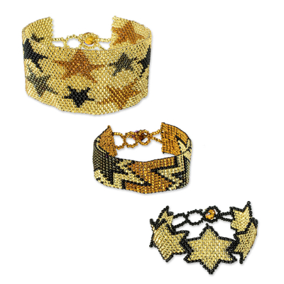 Star-Themed Beaded Wristband Friendship Bracelets (Set of 3)