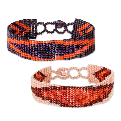 Handmade Beaded Friendship Bracelets from Guatemala (Pair)