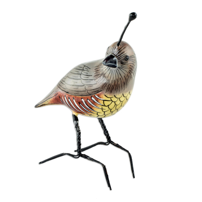California Quail Ceramic Bird Figurine