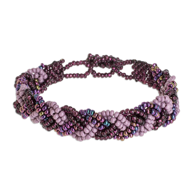 Hand Crafted Purple Bead Bracelet