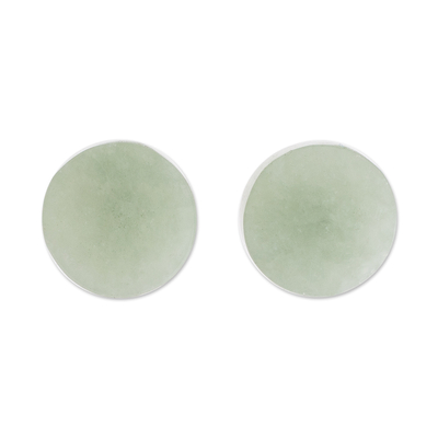 Light Green Jade Stud Earrings