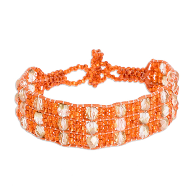 Artisan Crafted Orange Bead Bracelet